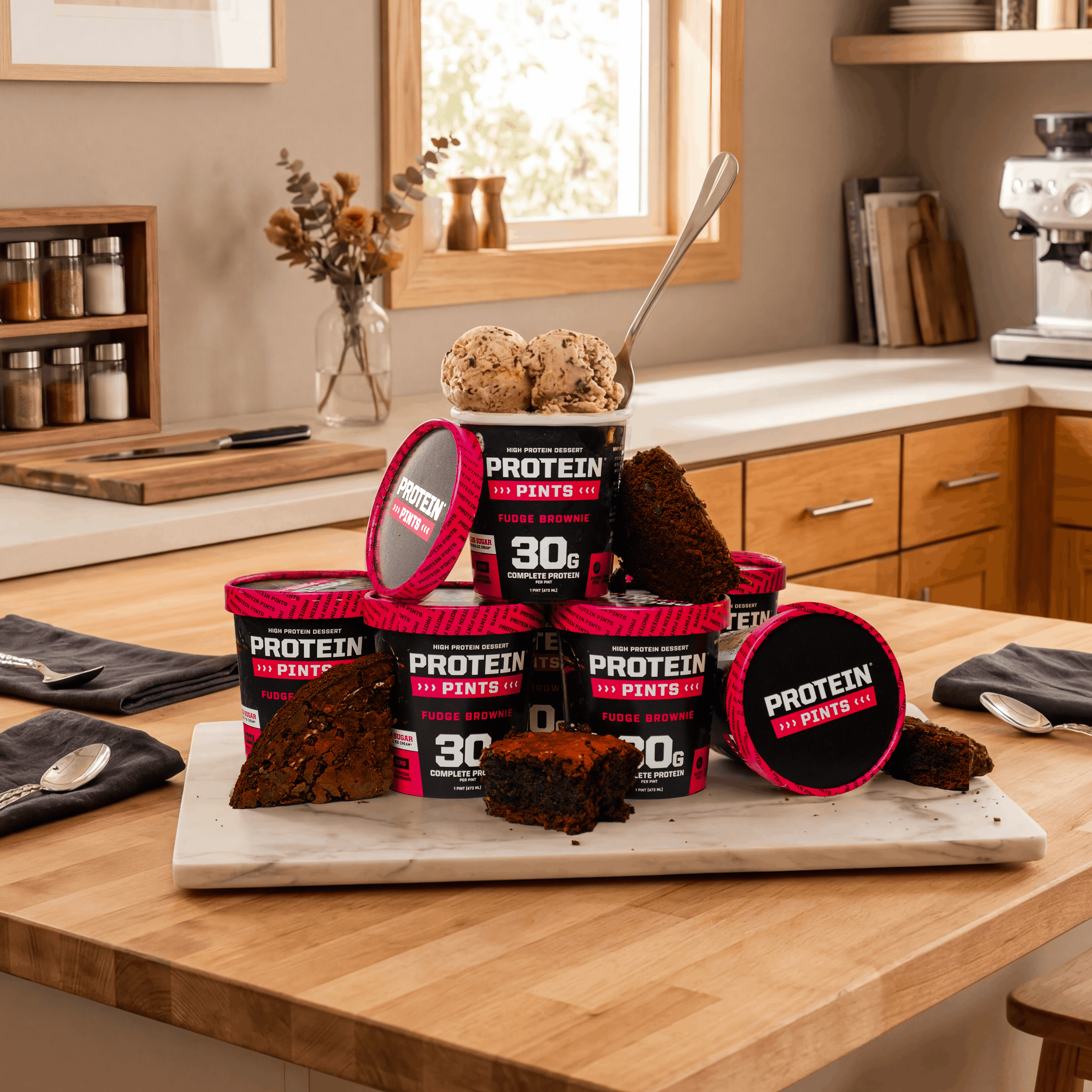 Protiem Pints Fudge Brownie High Protein Ice Cream | Protein Pints